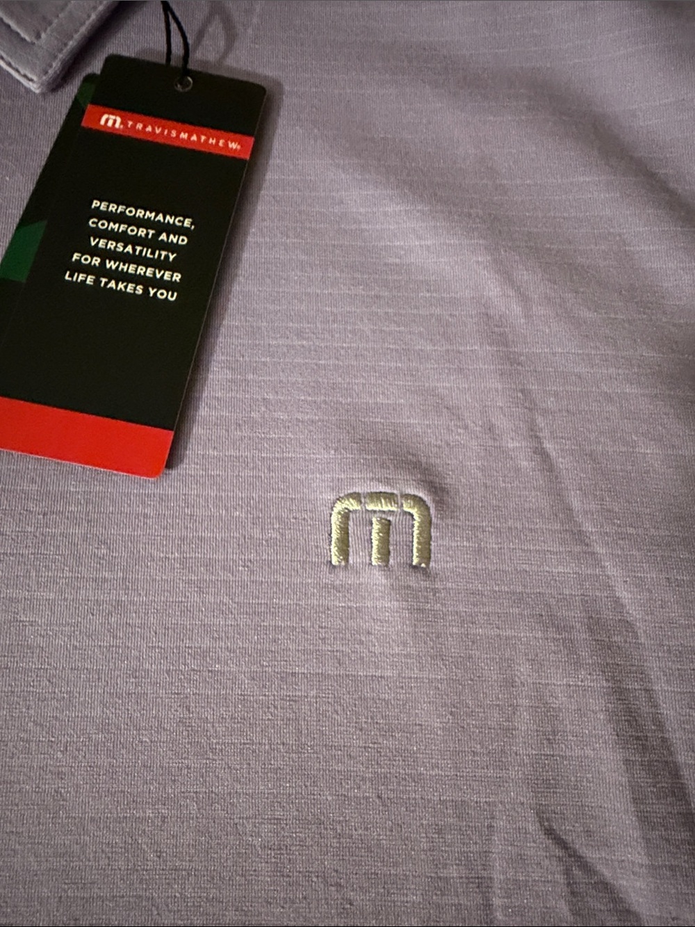 NWT Travis Mathew Lavender Performance Polo - Picture 3 of 4